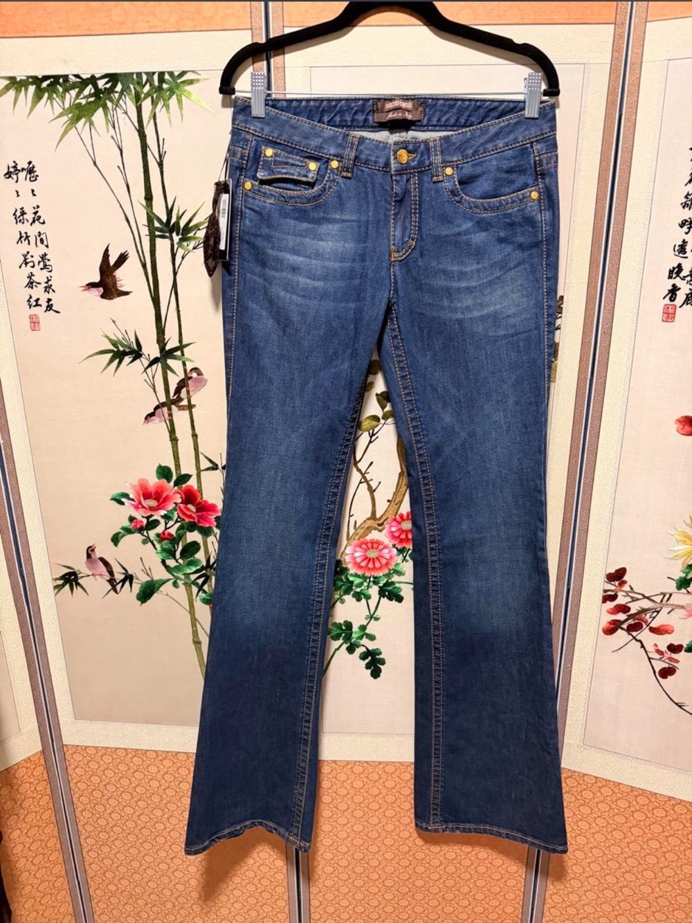 Roberto Cavalli Women's Dark Blue Flared Jeans